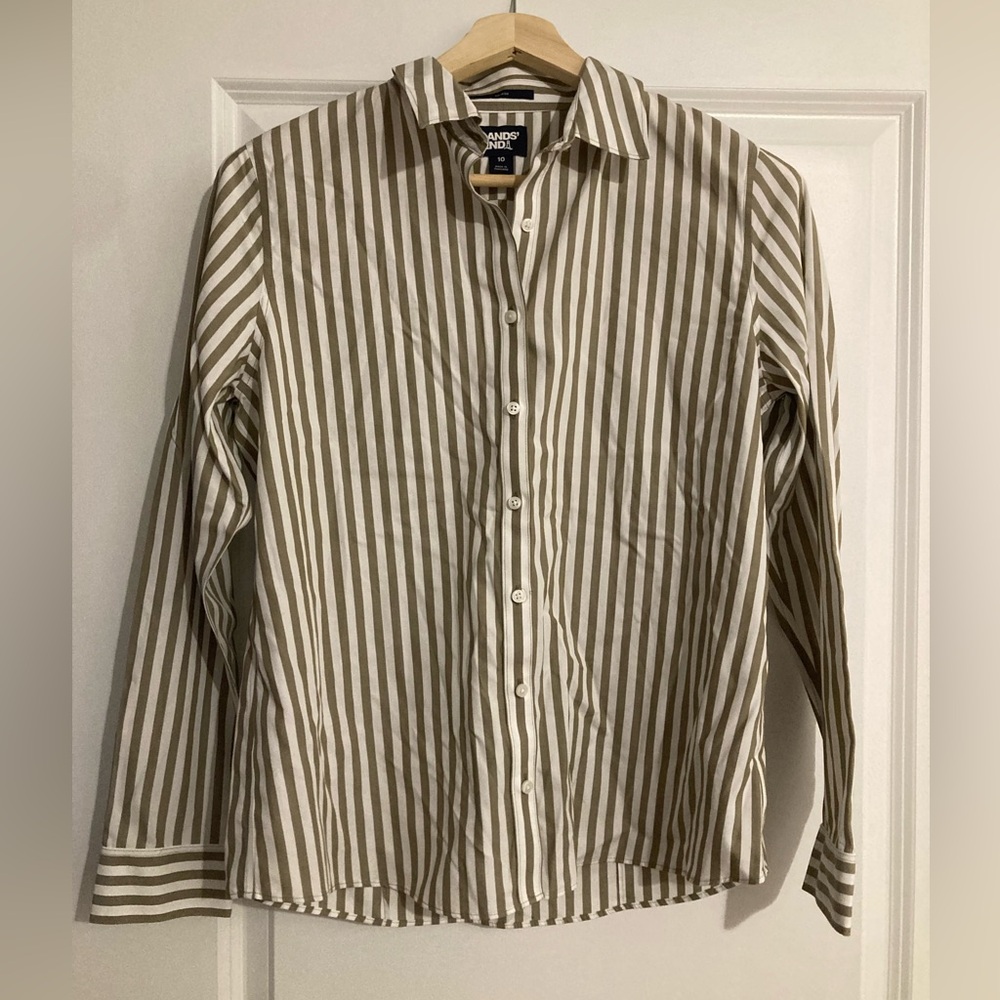 Lands' End striped button up shirt
